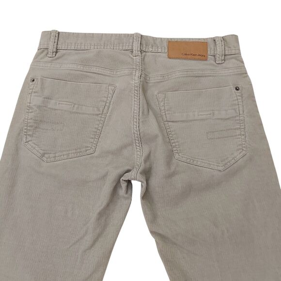 Calvin Klein Jeans Corduroy Pants Mens 30x31 Beige Straight Leg Work Preppy - Picture 6 of 11
